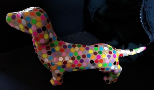 Dachshund decoupaged spotty