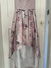 Chi Chi London Dip Hem  Floral Bandeau Maxi  Prom Occasion Dress  UK8 Pink/Multi