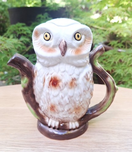 Tony wood owl teapot vintage - owl,
