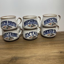 Set of 6 White Enamelware Soup