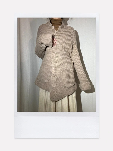 Warm taupe chunky knit - chunky,