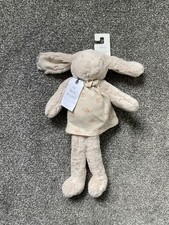 Next Bunny Rabbit My Best Friend Soft Toy Beige Peach Orange Floral Flower Dress