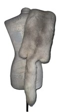 ARTIC FOX SOFT FUR SCARF STOLE VINTAGE CHRISTMAS SKI WINTER SNOW