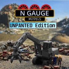 UNPAINTED - N Scale Gauge 1:148 Scrapyard Grab Excavator Model  (Grabber )