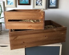 Solid Wood Crate 2 Sizes Available For Storage or Display (LARGE)