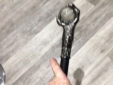 Gothic Walking Stick Eagles Claw Holding A Clear Glass Ball