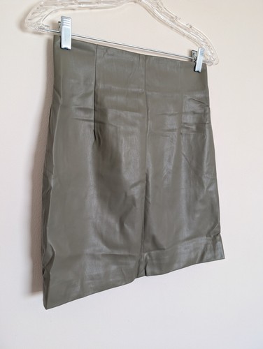 Olive green faux - green, leather
