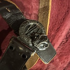 Vintage  Boy Scout Official Leather  Metal Belt With Buckle, Clip & Links