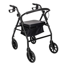 Portable Rollator Mobility Walker Disablity Aid 4 Wheels with Seat Adjustable UK