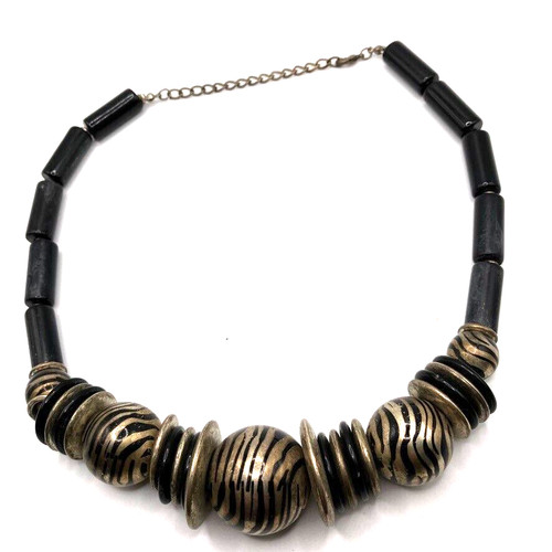 Chunky animal print metal bead