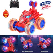Spiderman Stunt Car with flashing lights Remote Control Cars Toys for Boys Girls