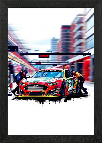 Nascar stock car pit framed - stock,