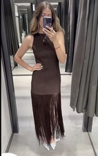 ZARA WOMAN FW25 BROWN FRINGED