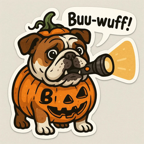 Funny bulldog car sticker - 7x,