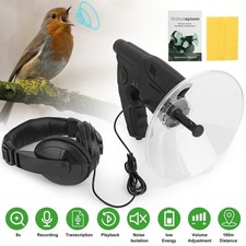 UK Parabolic Microphone Monocular Bionic Ear Birds Listening Device UP To 300FT