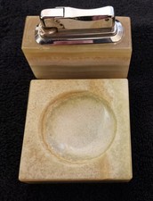 Vintage Retro ONYX Marble Table Lighter & Ash Tray