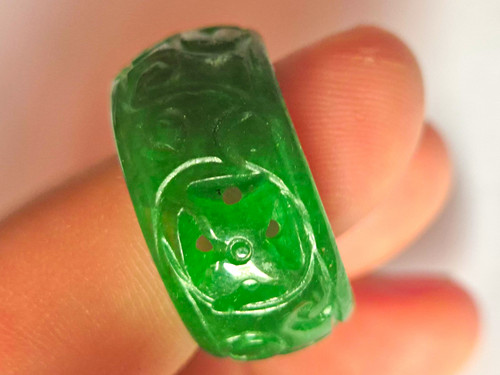 Chinese green jade - chinese, handcarved