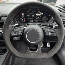 Alcantara Steering Wheel Cover Genuine Leather for AUDI RS3 RS4 RS5 S3 S4 S5
