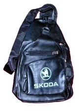 Skoda Logo Drivers Black Faux Leather Mini Shoulder Bag, Unisex, New Lot C
