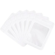 White Mylar Ziplock Bags - Foil Sealed, Holographic Plastic Packaging - 8x13cm S