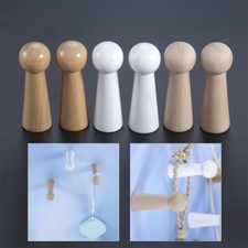 2Pcs Wood Pegs Hook Coat