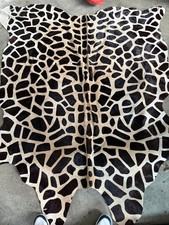 Real Brazilian Giraffe Print Cowhide Rug Large