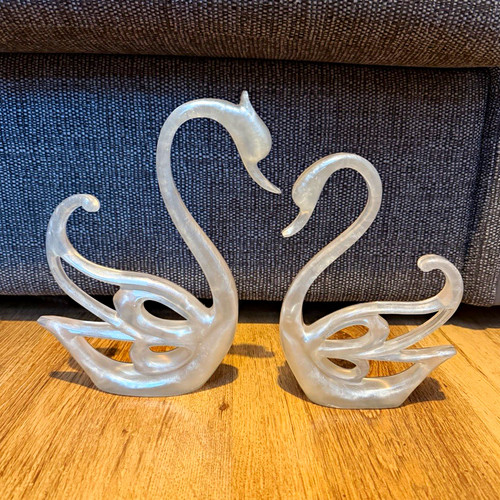 Pair frosted clear - of, swan