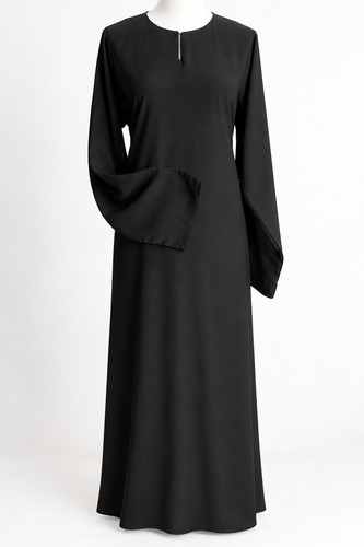 Women plain black - black, abaya