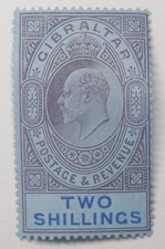 GIBRALTAR KEVII 19p6 2s Purple & Blue (SG72) - Fine Mounted Mint - €80