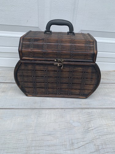 Vintage rattan treasure chest - rattan,