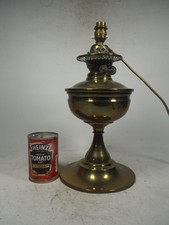 Vintage Brass Oil Lamp Converted to Electric 38cm NO Shades NEEDS Rewire