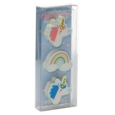 Unicorn Rainbow 3 Piece Eraser