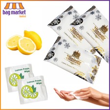 Lemon Scented Fragrant Wet Wipes, Hot Cold Individual Hand Use, Takeaway Food