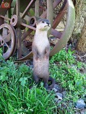 STANDING OTTER FIGURE by Vivid Arts. Ultra Realistic, Garden or Home, Size B NEW
