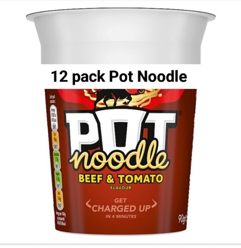 Pot noodle beef and - noodle, tomato