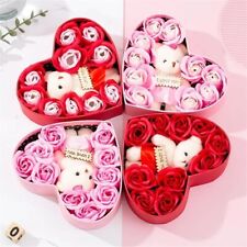 Valentine's Day Gift for Her Birthday Girlfriend Love Heart Soap Flower Bear Box