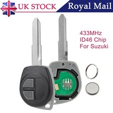2 Buttons Full Remote Key Fob For Suzuki Grand Vitara Swift Jimny Alto 433Mhz UK