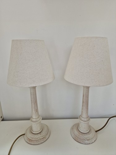 Pair white wash - white, wooden