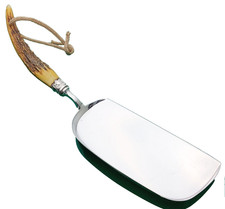 Stag Horn Antler Handled Table Crumb Tray Silver Plated With Hanger