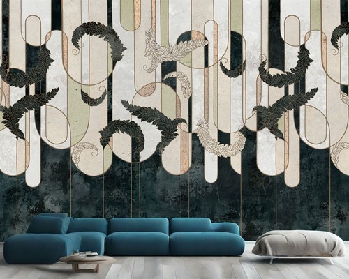 Art deco poho feathers - art,