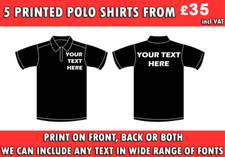 5X Personalised Printed Black