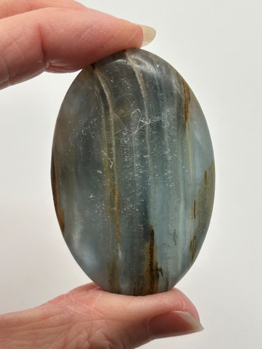 Blue onyx palm stone - blue, (4)