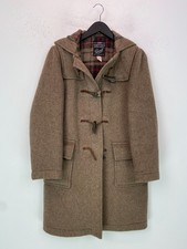 Gloverall Vintage Brown Wool Duffle Coat Hooded Toggle Closure UK 12-14