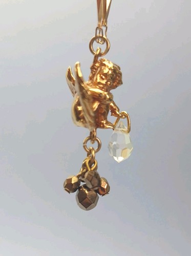 Goldtone cherub pendant - cherub,