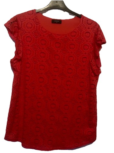 Ladies red orange lace top - red/orange,