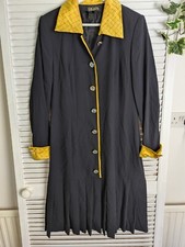 Vintage Dress Midnight Blue Escada Margaretha Ley Dropped Waist Wool Size UK 14