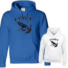F-CAW-F Raven Mens Hoodie Funny Gothic Crow Sarcastic Bird Pun Halloween Costume