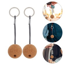 2Pcs Buoyant Cork Keychain for