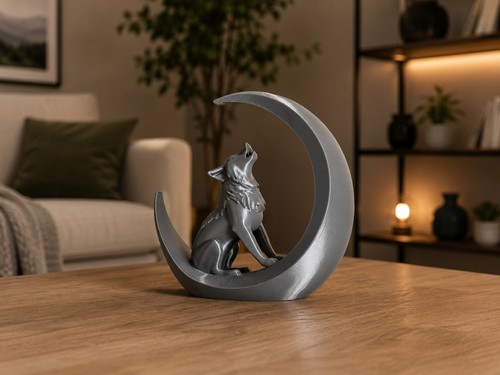 Howling wolf moon - howling, statue