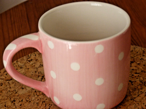 Pink and white spot - white,